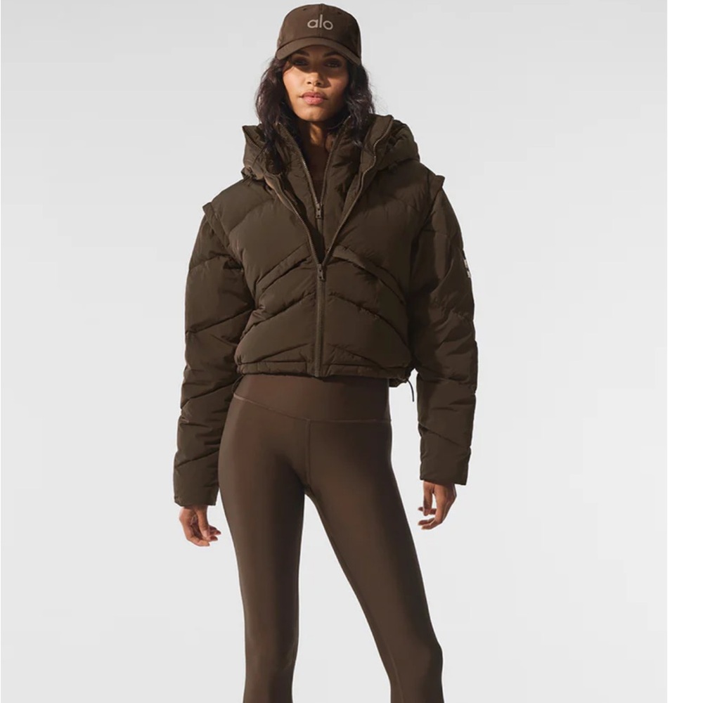 ALO Yoga Chocolate Brown Quilted Puffer Jacket (M) New with tags!!